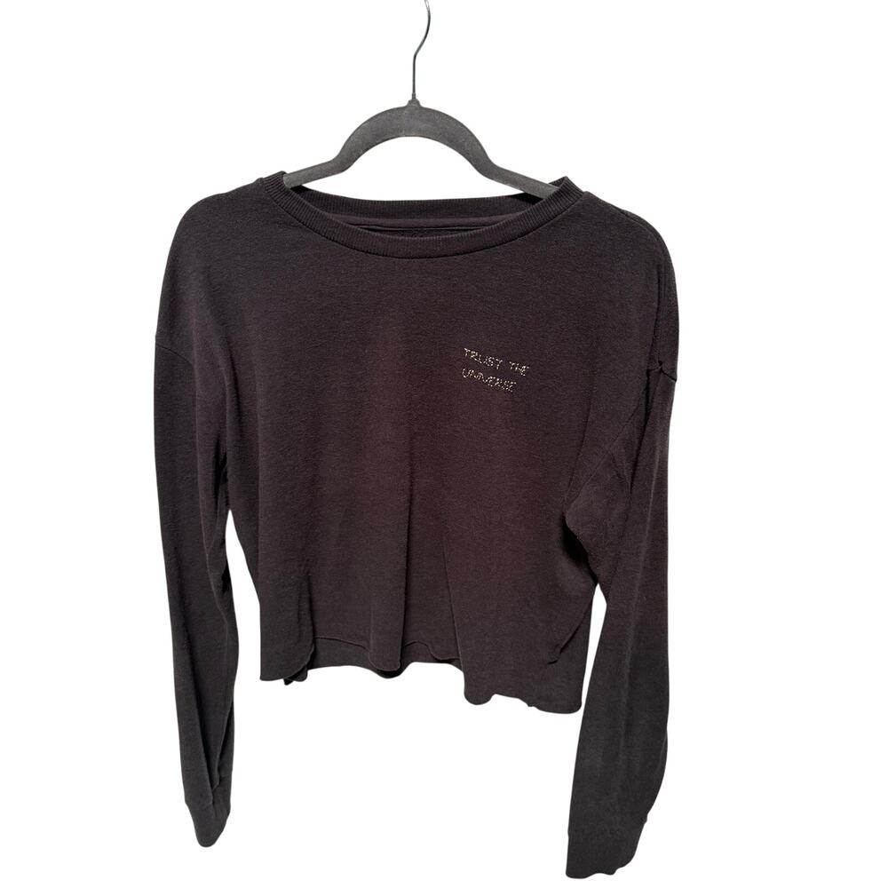 Spiritual Gangster Sweatshirt Women's Medium Gray "Trust the Universe"